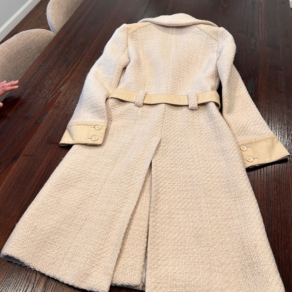 mackage women wool coat with leather trim - Picture 2 of 8